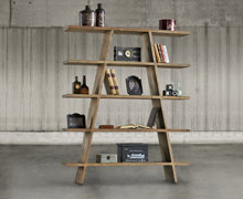 Bookcase with 5 old pine wood shelves | Decord.gr