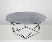 Cement Top Iron Black Legs Coffee Table D90 H40 | Decord.gr