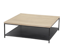 Coffee Table Edith oak steel 100x100x35 | Decord.gr