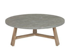 Concrcete Round Coffee Table Square Wooden Legs | Decord.gr