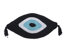 Evil Eye Knitted Cushion Black 65x35 | Decord.gr