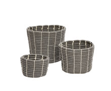 Set of Three Baskets Cotton Grey | Decord.gr