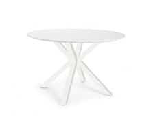 Dining Table MDF White Top with White Legs D120 | Decord.gr