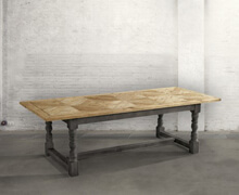 Table old pine wood with black base | 78x250x100 | Decord.gr