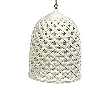 Woven Hanging Lamp - White Glazed Porcelain | Decord.gr