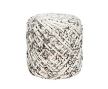 Pouf Knitted Wool Grey White | Decord.gr