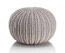 Pouf round Knitted Cotton Grey | Decord.gr
