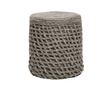 Pouf round Knitted wool Dark Grey | Decord.gr
