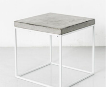 Side Table Concrete Top with White Steel Base | Decord.gr