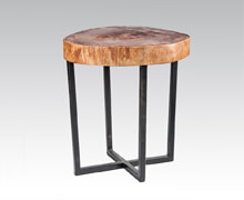 Side Table Suar Wood With Iron Solid Base | Decord.gr