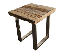 Side Table Square 45x45x50 cm Wood Steel | Decord.gr