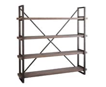 Bookcase with Metallic Structure & Old wood | Decord.gr