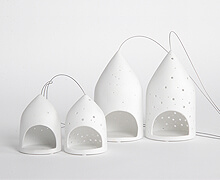 Candle Holder - White Biscuit Porcelain TRULLI | Decord.gr