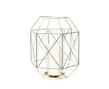 Lantern with glass, Metal, Brass | Decord.gr