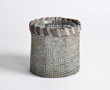 Rattan Grey Lantern with Glass H32 | Decord.gr