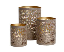 Tealight holder with pattern, Zinc | Decord.gr