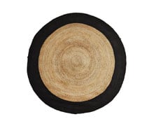 Round Jute Rug Natural Black | Decord.gr