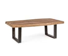 Wooden Coffee Table Metallic Black Legs 120x70 | Decord.gr