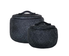 Black Rattan Baskets | Decord.gr