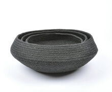 Black Rattan Bowls Set of 3 | Decord.gr