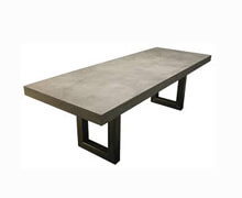 Dinning Table Dark Grey Cement Top on Steel Legs | Decord.gr