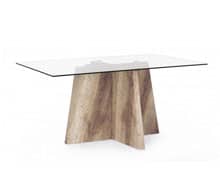 Dining Table MDF Base with Glass Top 160x90 | Decord.gr