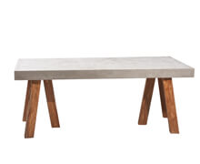 Dinning Table Cement Teak Legs | Decord.gr