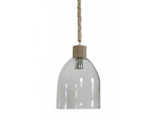 Hanging Lamp Glass with Wood 23x39.53 | Decord.gr