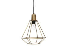 Lamp with Brass netting shade, Diamond, Black wire, ø25xh35cm | Decord.gr