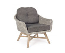 Wicker Outdoor Chair with Wooden Structure | Decord.gr