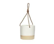 Pot with string, Ceramics, White/Sand | Decord.gr
