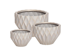 Pots with pattern, Ceramics, Light Grey | Decord.gr