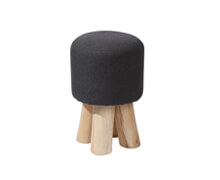 Black Stool Fabric Wooden Legs | Decord.gr