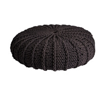 Pouf Knitted Cotton Dark Grey | Decord.gr