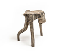 Recycled Teak Wooden Side Table Medium Natural | Decord.gr