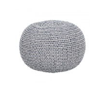 Round Pouf Light Blue Cotton | Decord.gr