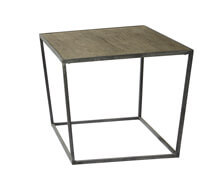 Side Table Cuba oak steel Black Burnt 55x55x55 | Decord.gr