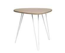 Side Table MDF oak White Metal Legs | Decord.gr
