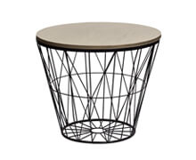 Side Table Metal Black Matt Wood Nat | Decord.gr