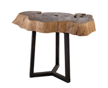 Side Table Suar Trunk Iron Base | Decord.gr