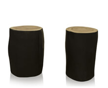 Teak Stool Black | Decord.gr