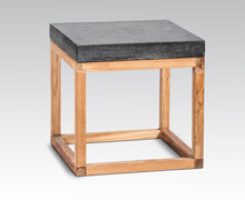 Terrazzo Side Table Teak Base | Decord.gr