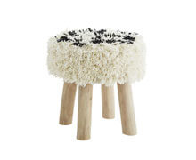 White Black Wool Stool | Decord.gr