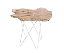 Wooden Top Leaf Metalic White Base Large | Decord.gr