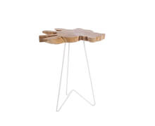 Wooden Top Leaf Metalic White Base Small | Decord.gr