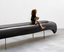 Canoa Sofa Fiberglass Black Matt Finish | Decord.gr