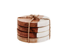 Marble Wood Coasters White | Decord.gr