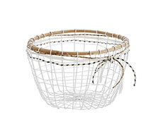 Round Basket Bamboo Jute Iron | Decord.gr
