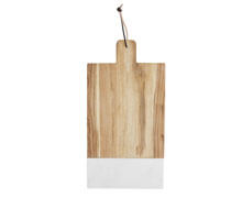 Wooden Chopping Board Leather String Natural | Decord.gr