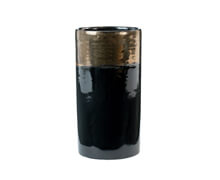 Ceramic Vase Gold Shiny Black 10x20 | Decord.gr